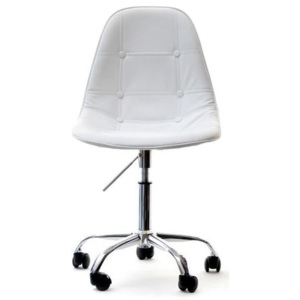 Otočná čalouněná židle MOBI Bílá