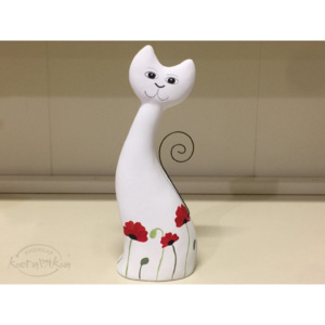 Keramika Andreas® Kočka křivá malá - vlčí máky