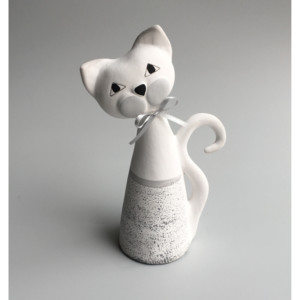 Keramika Andreas® Kočka malá - bílá mramorová