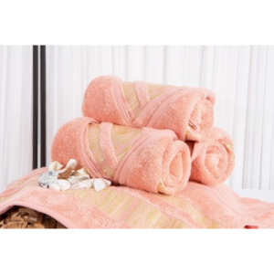XPOSE ® Bambusový ručník MINA - lososová 50x90 cm