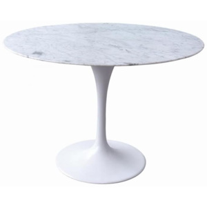 Jídelní stůl Tulip 120 cm, mramor/bílá