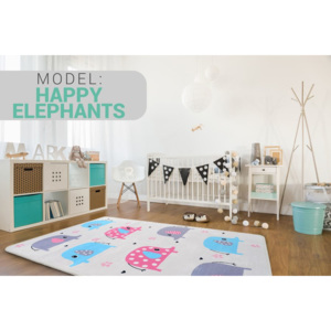 Dětský koberec Soft - štastní sloni