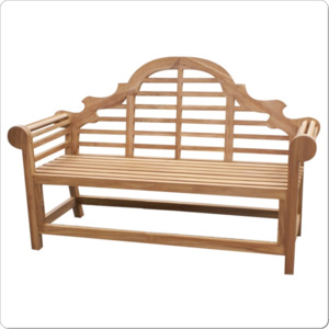 Velká dřevěná zahradní lavice rustikální z masivu teaku AZA6, venkovní lavička