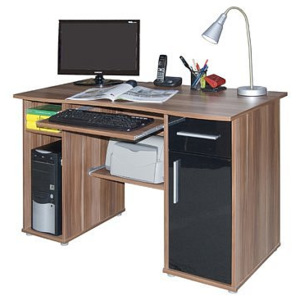 PC stůl SAM vhodný do pracovny v odstínu švestka + černá