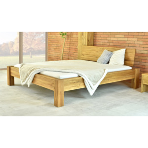 Manželská postel z masivu luxusní dub, Dunaj - děkuji nemam zájem / Áno mám záujem o pevný drevený rošt ( dodáván zdarma ) / 160 x 200 cm Dunaj