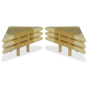 Noční stolek, 2 ks, bambus, 60x60x40 cm, přírodní