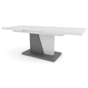 NOIR bílá / šedá, , rozkládací, konferenční stůl, stolek