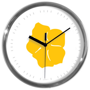 Designové nástěnné hodiny: Růže-žlutá, Výběr barev Šedá