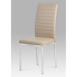 Jídelní židle koženka cappuccino/chrom AC-1285 CAP