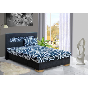 VÝPRODEJ - Čalouněná postel s úložným prostorem Mia Ivana Barva: černá