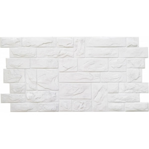PVC obkladové 3D panely Kámen bílý - nehořlavé
