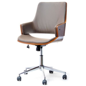Dřevěná kancelářská židle ECOM Ořech/béžová