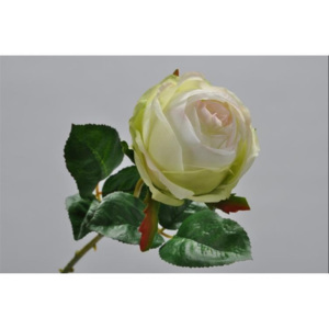 Silk-ka Růže s lístky zelená/růžová 46 cm