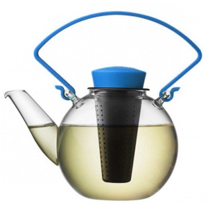 QDO Skleněná čajová konvice Tea for U modrá, Vemzu