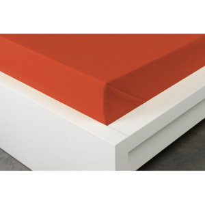 XPOSE ® Bavlněné prostěradlo tmavě oranžové 140x225cm