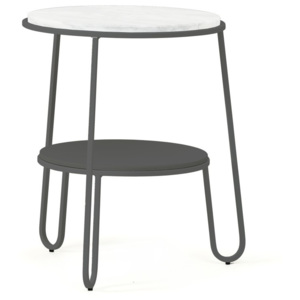 Šedý odkládací stolek HARTÔ Anatole, ⌀ 40 cm