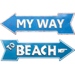 Nástěnná dekorace My Way-Beach 15x51cm - více variant