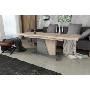 NOIR dub sonoma/šedý, rozkládací, konferenční stůl, stolek