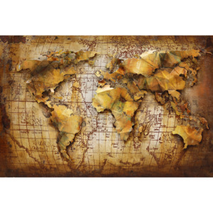 Falc Kovový obraz - Mapa pokladů, 120x80 cm