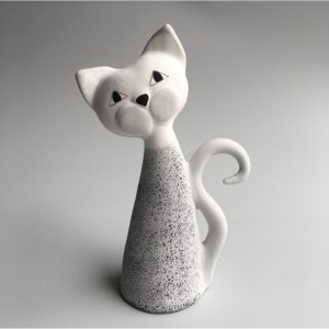 Keramika Andreas® Kočka malá - šedá mramorová