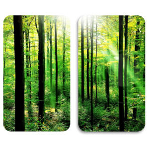 Ochranné skleněné panely FOREST na sporák – 2 ks