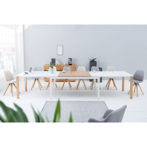 Jídelní stůl Gama 180-420 cm / bílá-dub