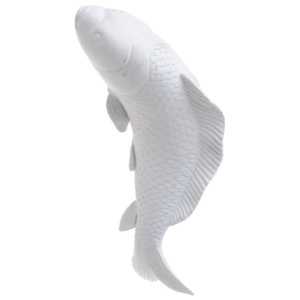 Bílá dekorace ve tvaru ryby InArt, 24 x 10 cm