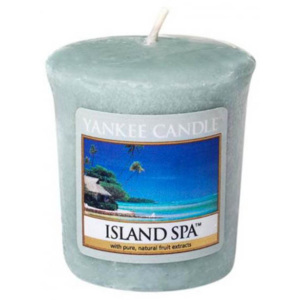 Yankee Candle - votivní svíčka Island Spa 49g (Osvěžující únik a báječný relax. Slunné citrusové aroma čerstvých šťavnatých mandarinek a zářivé citrónové verbeny.)