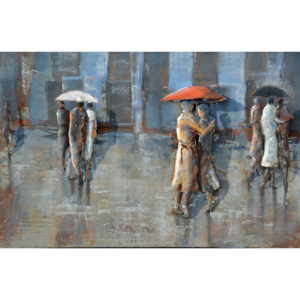 Falc Kovový obraz - Deštivé dny, 80x120 cm