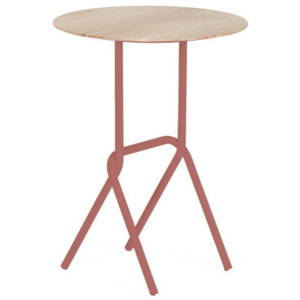 Odkládací stolek s růžovou kovovou konstrukcí HARTÔ Désiré, ⌀ 40 cm