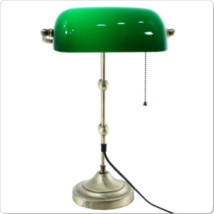 Retro kovová kancelářská stolní bankéřská lampa, lampička PLT13 banker