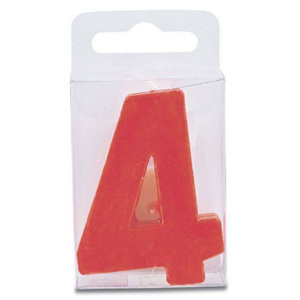 Svíčka ve tvaru číslice 4 - mini, červená - Stadter - Stadter