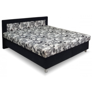Čalouněná postel Alena, s úložným prostorem , 160x200 cm, Ella, Šedohnědá-černá