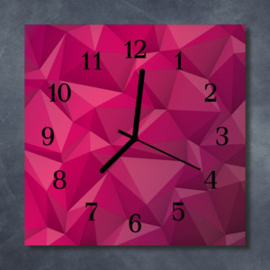 Nástěnné hodiny obrazové na skle - Design růžový