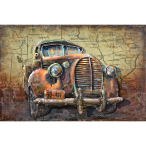 Kovový obraz - Starý americký Veterán, 80x120 cm