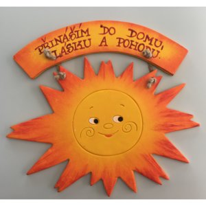 Keramika Andreas® Sluníčko s cedulkou široké Vyberte nápis: Posvítím ti na štěstí