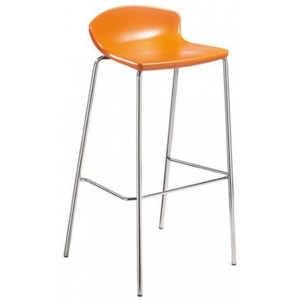 Zahradní barová židle Fansy, plast/chrom, oranžová FANSY2206140 Garden Project