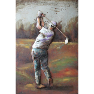 Kovový obraz - Golfista, 80x120 cm