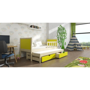 Dětská postel PONOKIO 4 - přírodní + sv. zelená