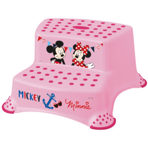 Dvojstupínek k WC/umyvadlu "Mickey&Minnie" Růžová