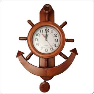 Námořní hodiny s kyvadlem CNL3, kormidlo s kotvou, lodní námořní dekorace