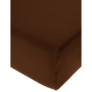 Jersey prostěradlo s elastanem tmavě hnědé Rozměr: 60x120 cm