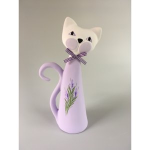 Keramika Andreas® Kočka střední - fialová s levandulí