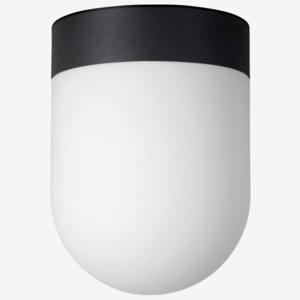 Lucis Retro, stropní svítidlo v kombinaci bílého skla a černé montury, 4,9W LED 3000K, prům. 14cm