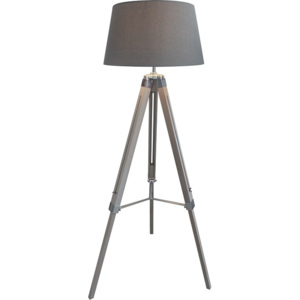Stojací lampa, šedá / přírodní, JADE Typ 11