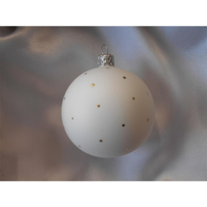 Vánoční koule 8 cm dekor tečky/airbrush SET/6ks