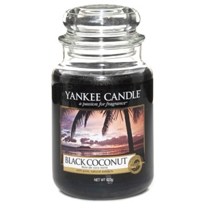 Svíčka ve skleněné dóze Yankee Candle Černý kokos, 623 g
