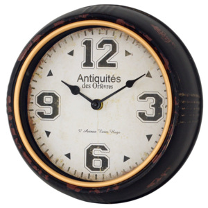 Plechové vintage hodiny na zeď Antiquites avenue Victor Hugo