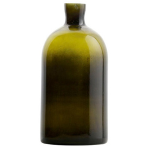 Tmavě zelená skleněná váza BePureHome Chemistry, výška 30 cm