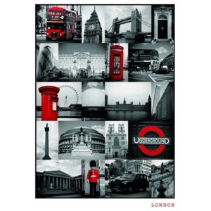 Plakát - London (RED COLLAGE)